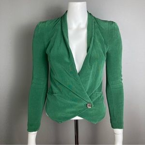 Rebecca Minkoff blazer extra small apple green tux fitted bright color